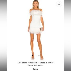 SALE✨ Bronx and Banco - Lola Blanc Mini Feather Dress